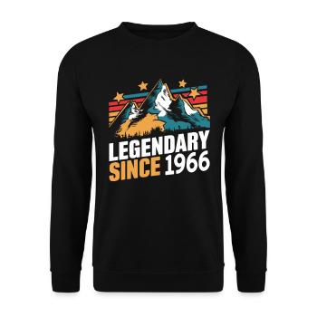 Legendary Since 1966 Vintage Mountain Retro Mountains - Unisex Sweatshirt - black - Front - Alina (178cm) & Michal (187cm)