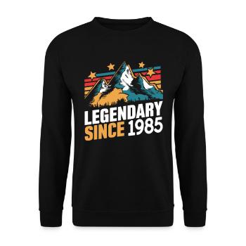 Legendary since 1985 Vintage Mountain Retro Mountains - Unisex Sweatshirt - black - Front - Alina (178cm) & Michal (187cm)