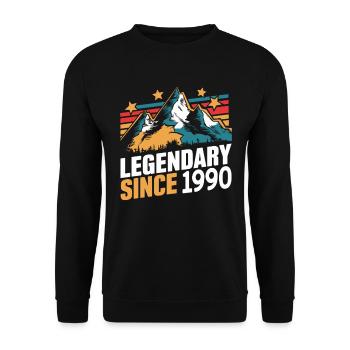 Legendary Since 1990 Vintage Mountain Retro Mountains - Unisex Sweatshirt - black - Front - Alina (178cm) & Michal (187cm)
