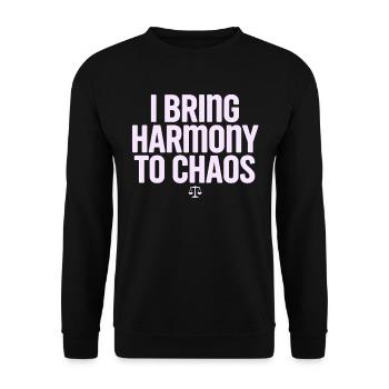 Libra Zodiac Sign: I Bring Harmony - Unisex Sweatshirt - black - Front - Alina (178cm) & Michal (187cm)