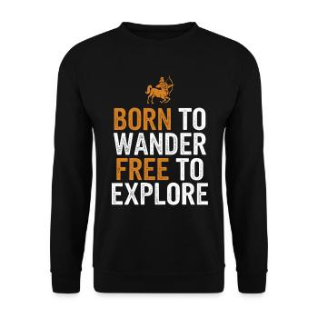 Signe du zodiaque Sagittaire : Né pour errer librement - Sweat-shirt Unisexe - noir - Devant - Alina (178cm) & Michal (187cm)