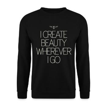 Stier Sternzeichen: Ich Schaffe Schönheit, Wo - Unisex Pullover - Schwarz - Vorne - Alina (178cm) & Michal (187cm)