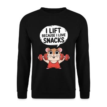 I lift weights because I love snacks - Unisex Sweatshirt - black - Front - Alina (178cm) & Michal (187cm)