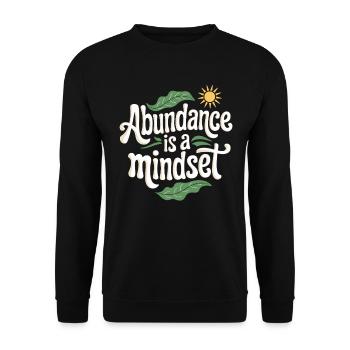 Abundance is a state of mind Quote - Unisex Sweatshirt - black - Front - Alina (178cm) & Michal (187cm)