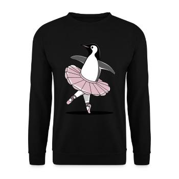 Elégant pingouin en tutu de ballet - Sweat-shirt Unisexe - noir - Devant - Alina (178cm) & Michal (187cm)