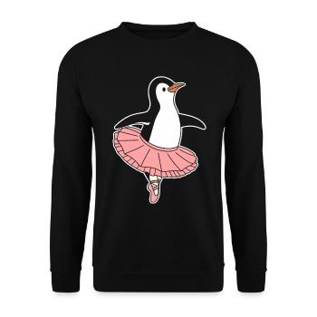 Pinguin Ballerina Im Tutu Tanz - Unisex Pullover - Schwarz - Vorne - Alina (178cm) & Michal (187cm)