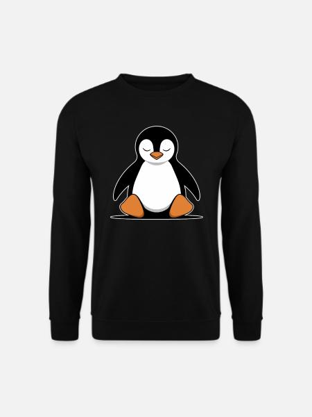 Entspannter Pinguin Meditation Cartoon - Unisex Pullover - Schwarz