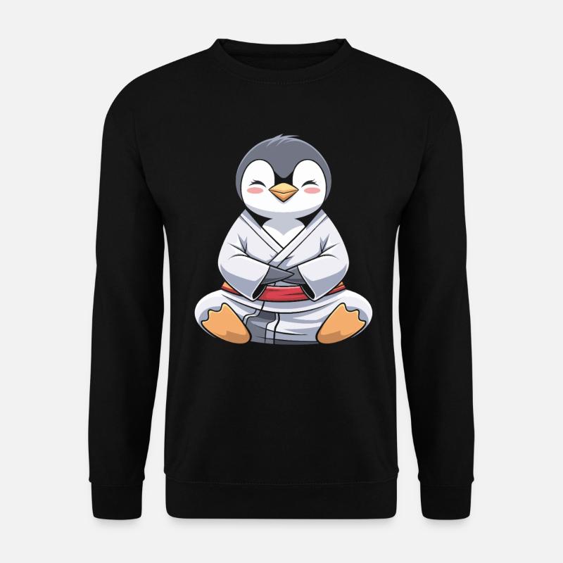 Judo Penguin Meditation Masterful - Unisex Sweatshirt - black