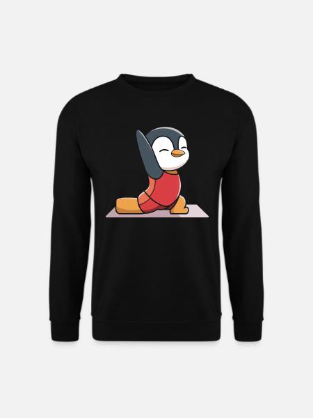 Niedlicher Pinguin Yoga Pose für Kinder und - Unisex Pullover - Schwarz
