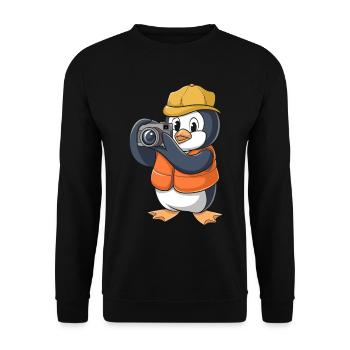 Photographier un pingouin avec un appareil photo - Sweat-shirt Unisexe - noir - Devant - Alina (178cm) & Michal (187cm)