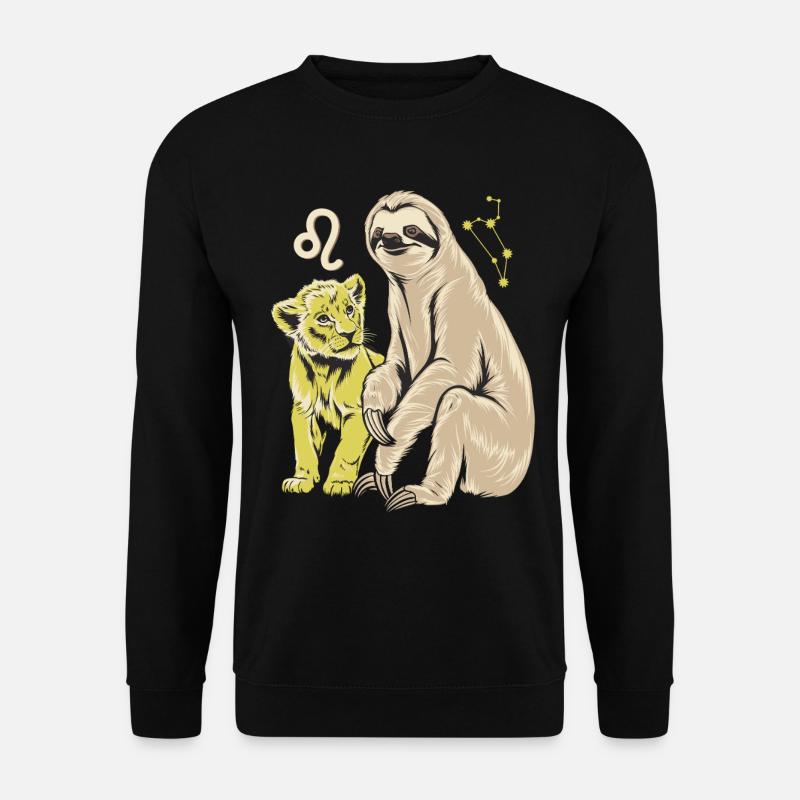 Löwe Sternzeichen Faultier Abenteuer mit Löwe - Unisex Pullover - Schwarz