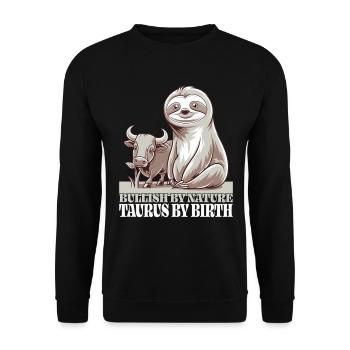 Taureau, Signe du zodiaque, Paresseux - Sweat-shirt Unisexe - noir - Devant - Alina (178cm) & Michal (187cm)