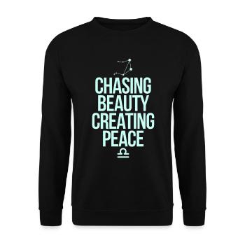 Signe du zodiaque Balance : Trouver la beauté et la paix - Sweat-shirt Unisexe - noir - Devant - Alina (178cm) & Michal (187cm)