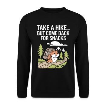 Faire de la randonnée... Mais revenez pour des collations - Sweat-shirt Unisexe - noir - Devant - Alina (178cm) & Michal (187cm)