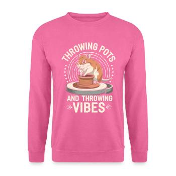Poterie et bonne humeur avec la gerbille - Sweat-shirt Unisexe - rose - Devant
