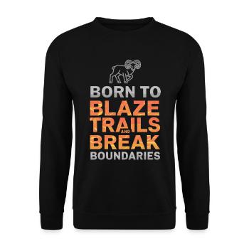 Aries Zodiac Sign: Born to Break Boundaries - Unisex Sweatshirt - black - Front - Alina (178cm) & Michal (187cm)
