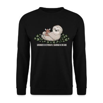 Paresse : Enraciné dans la force, - Sweat-shirt Unisexe - noir - Devant - Alina (178cm) & Michal (187cm)