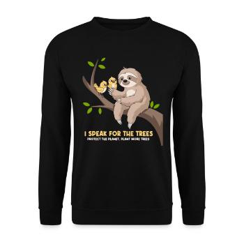 Je parle pour les arbres : militant écologiste - Sweat-shirt Unisexe - noir - Devant - Alina (178cm) & Michal (187cm)