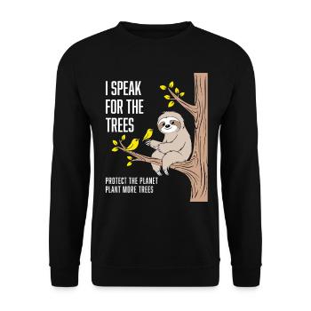 Ich Spreche Für Die Bäume: Umweltaktivist Design - Unisex Pullover - Schwarz - Vorne - Alina (178cm) & Michal (187cm)
