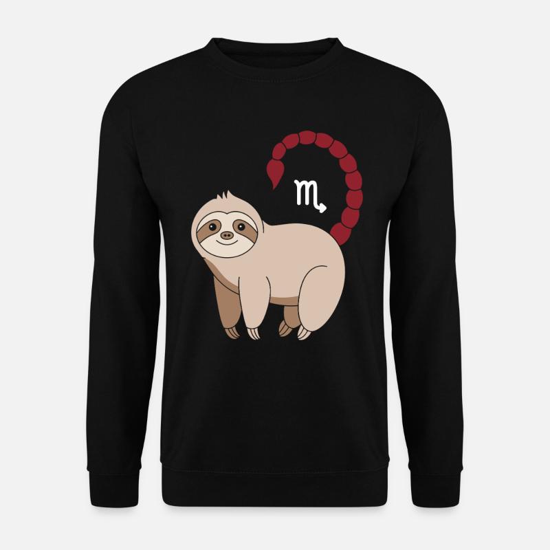 Skorpion Sternzeichen Faultier mit Symbol - Unisex Pullover - Schwarz