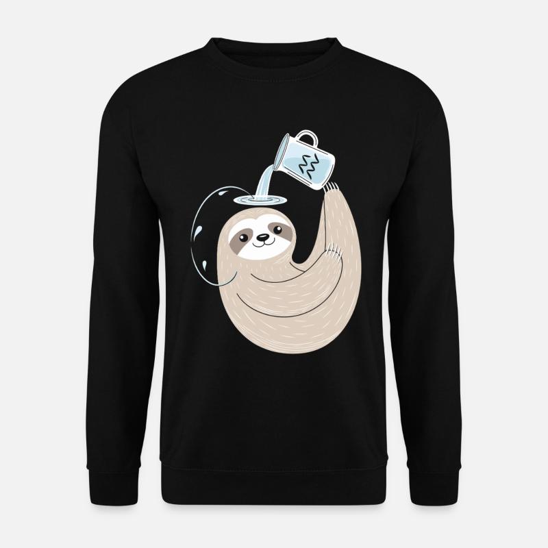 Wassermann Faultier: Dein Entspannter Sternzeichen - Unisex Pullover - Schwarz
