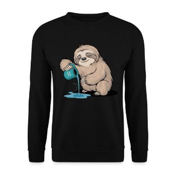 Signe du zodiaque paresseux Verseau avec pichet d’eau - Sweat-shirt Unisexe - noir - Devant - Alina (178cm) & Michal (187cm)