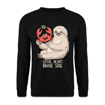 Signe du zodiaque Cancer Paresse : Cœur loyal courageux - Sweat-shirt Unisexe - noir - Devant - Alina (178cm) & Michal (187cm)