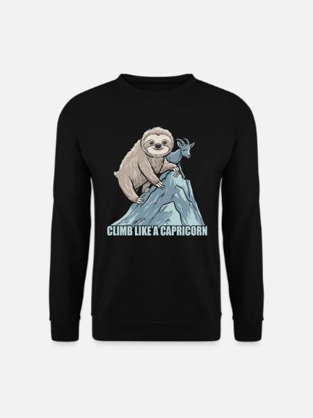 Climb Like a Capricorn: Sloth Motivation - Unisex Sweatshirt - black