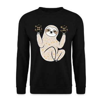 Gémeaux Zodiaque Paresseux Magique - Sweat-shirt Unisexe - noir - Devant - Alina (178cm) & Michal (187cm)
