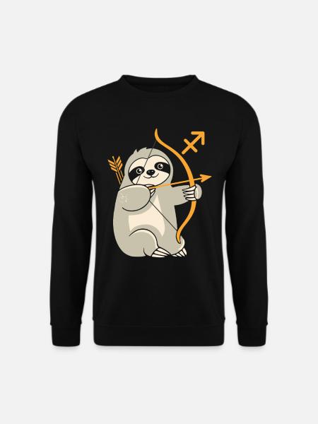 Schütze Sternzeichen Faultier Motiv Lustig - Unisex Pullover - Schwarz