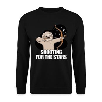 Sagittarius Zodiac Sloth Shooting For The - Unisex Sweatshirt - black - Front - Alina (178cm) & Michal (187cm)