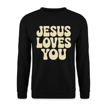 Jésus t’aime en disant chrétien - Sweat-shirt Unisexe - noir - Devant - Alina (178cm) & Michal (187cm)