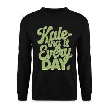 Végétarien végétalien : Kale-ing It Every Day - Sweat-shirt Unisexe - noir - Devant - Alina (178cm) & Michal (187cm)