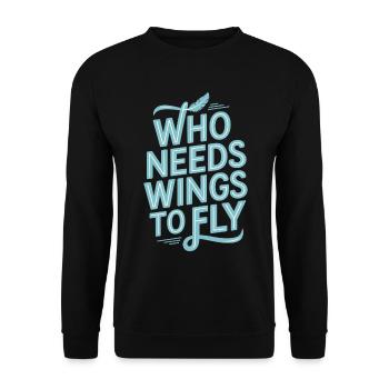 Qui a besoin d’ailes pour voler végétalien végétarien - Sweat-shirt Unisexe - noir - Devant - Alina (178cm) & Michal (187cm)