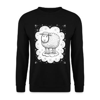 Dream Sheep on Cloud - Playful Escape - Unisex Sweatshirt - black - Front - Alina (178cm) & Michal (187cm)