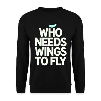 Végétalien végétarien : Qui a besoin d’ailes pour voler - Sweat-shirt Unisexe - noir - Devant - Alina (178cm) & Michal (187cm)