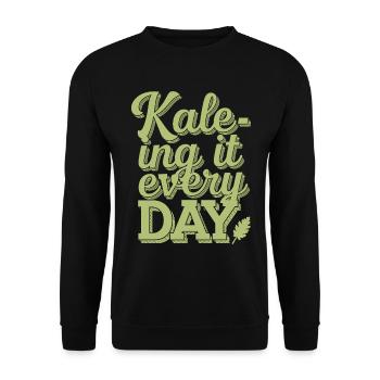 Kale-ing It Every Day - Vegan Vegetarian Design - Sweat-shirt Unisexe - noir - Devant - Alina (178cm) & Michal (187cm)