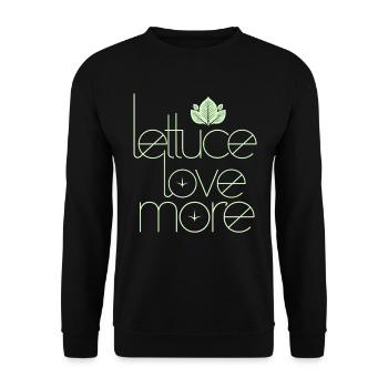 Végétarien végétalien : la laitue aime plus - Sweat-shirt Unisexe - noir - Devant - Alina (178cm) & Michal (187cm)