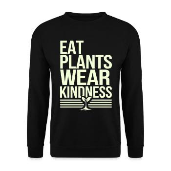 Manger des plantes Paresseux Amabilité Végétalien - Sweat-shirt Unisexe - noir - Devant - Alina (178cm) & Michal (187cm)
