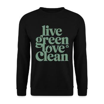 Live Green Love Clean Vegan Vegetarian - Unisex Sweatshirt - black - Front - Alina (178cm) & Michal (187cm)