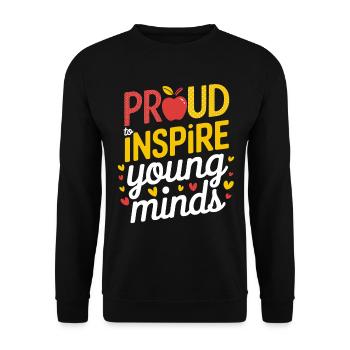 De jeunes esprits fiers pour inspirer les enseignants - Sweat-shirt Unisexe - noir - Devant - Alina (178cm) & Michal (187cm)