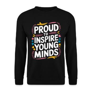 Proud to inspire young minds Teachers - Unisex Sweatshirt - black - Front - Alina (178cm) & Michal (187cm)