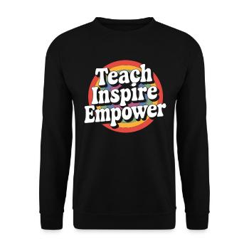 Teacher Inspire Empower Rainbow Style - Unisex Sweatshirt - black - Front - Alina (178cm) & Michal (187cm)
