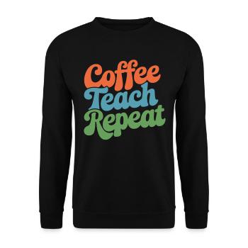 Coffee Instructor Répéter la routine quotidienne - Sweat-shirt Unisexe - noir - Devant - Alina (178cm) & Michal (187cm)