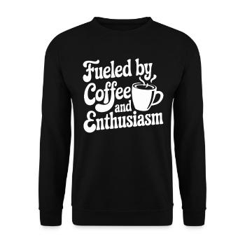 Teacher: Driven by coffee and enthusiasm - Unisex Sweatshirt - black - Front - Alina (178cm) & Michal (187cm)