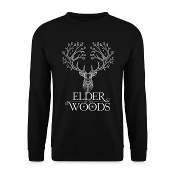 Elder Of The Woods Cerf Antler Design - Sweat-shirt Unisexe - noir - Devant - Alina (178cm) & Michal (187cm)