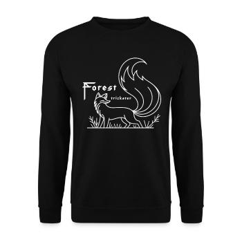 Forest Trickster Fox Graphic Illustration - Unisex Sweatshirt - black - Front - Alina (178cm) & Michal (187cm)