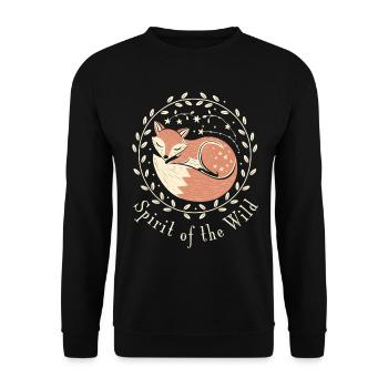 Cottagecore: Spirit Of The Wild Fuchs Illustration - Unisex Pullover - Schwarz - Vorne - Alina (178cm) & Michal (187cm)