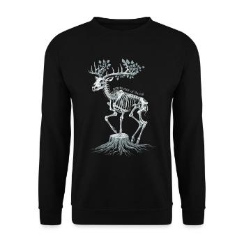 Protector Of The Veil Skeleton Deer Illustration - Unisex Sweatshirt - black - Front - Alina (178cm) & Michal (187cm)