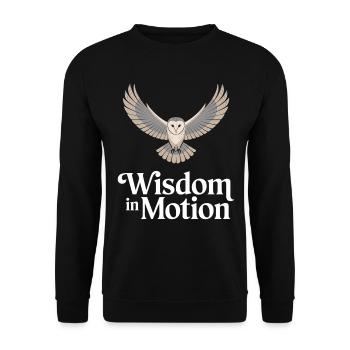 Wisdom In Motion Owl Motif - Unisex Sweatshirt - black - Front - Alina (178cm) & Michal (187cm)
